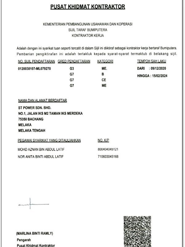 Sijil Taraf Bumiputera