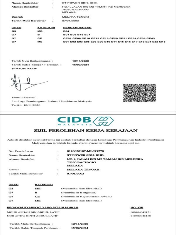 CIDB – Perakuan Pendaftaran